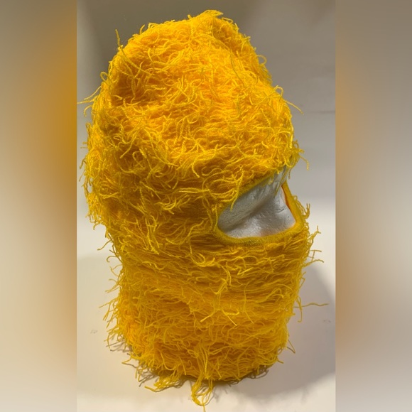 Yellow Knit Face Mask Hat  - Winter Beanie Ski Mask - Picture 5 of 6